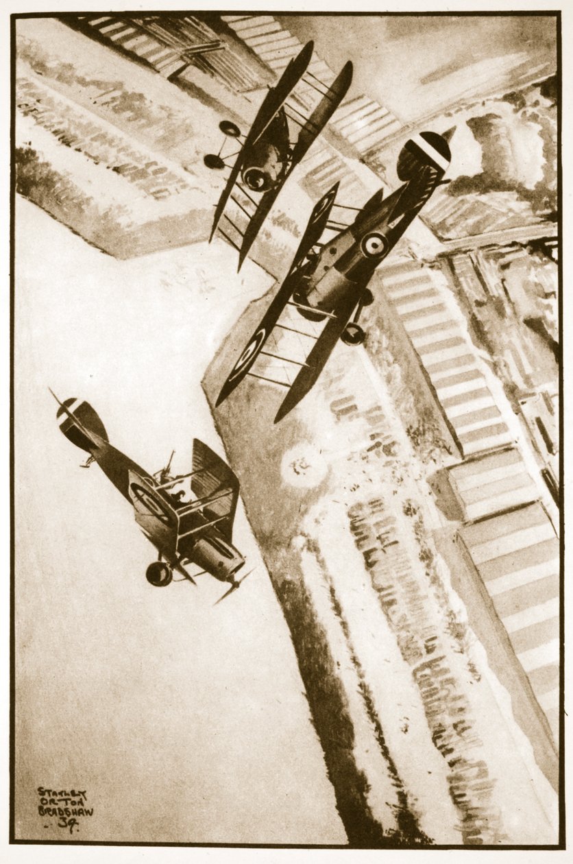 Den första R.A.F. Pageant, illustration från "Flying Memories" av John Hamilton av Stanley Orton Bradshaw