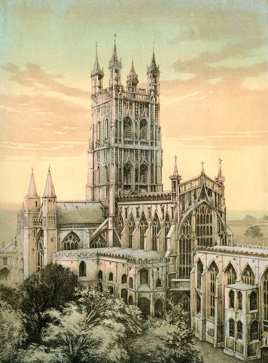 Gloucester Cathedral, Gloucestershire, c1870 av Stannard and Son