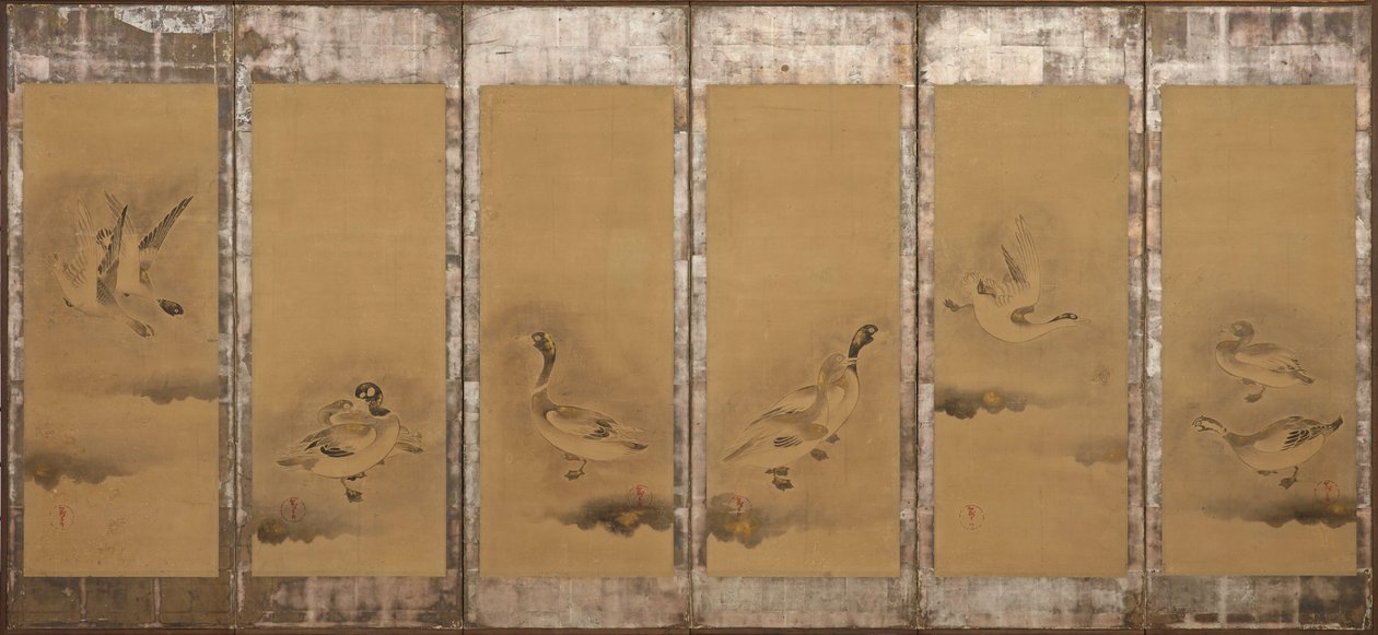 Vildgäss, Momoyama eller Edo-period, 1568-1640. av Sôtatsu
