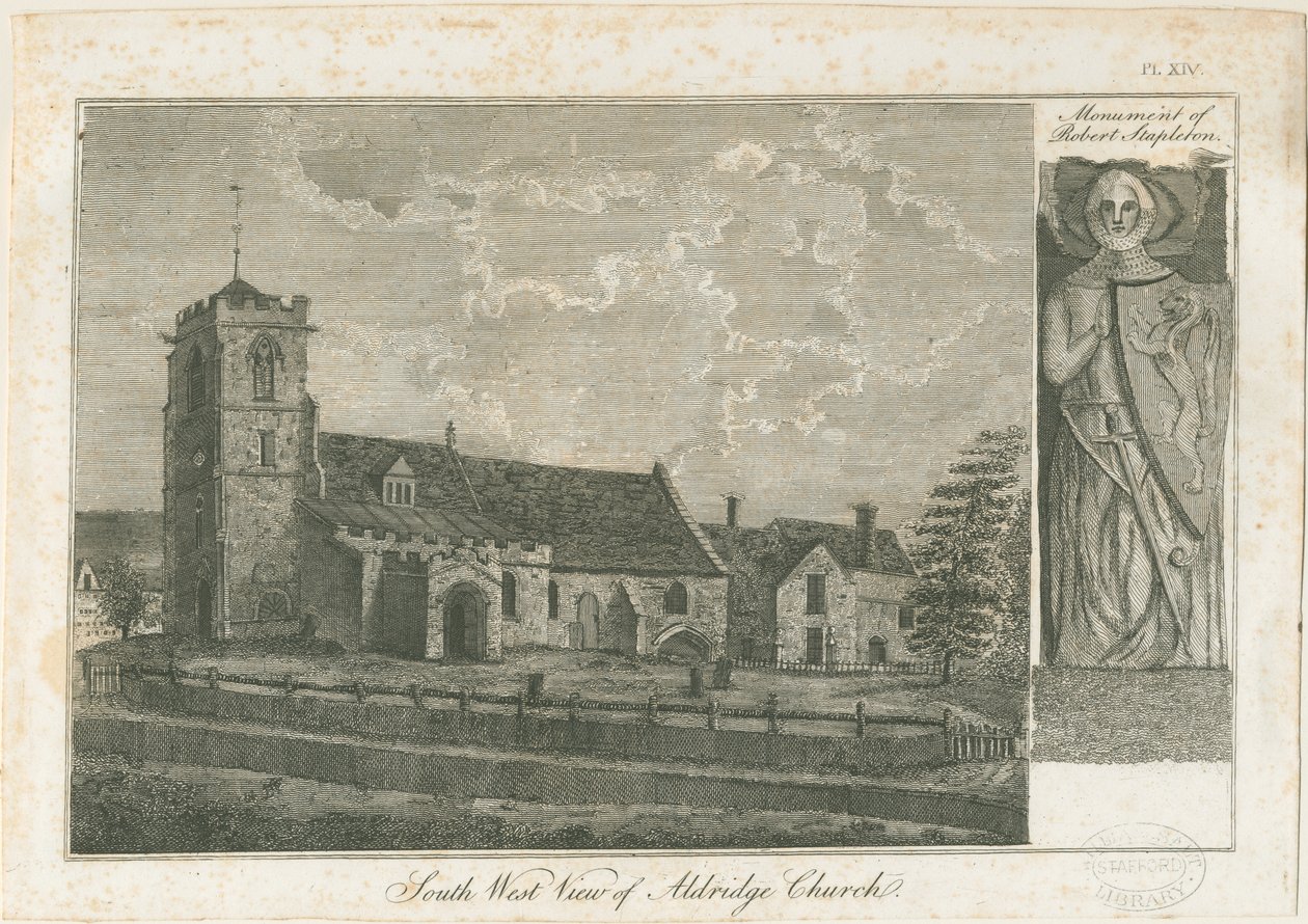 Aldridge Church: gravyr, nd [1762-1802] av Stebbing Shaw