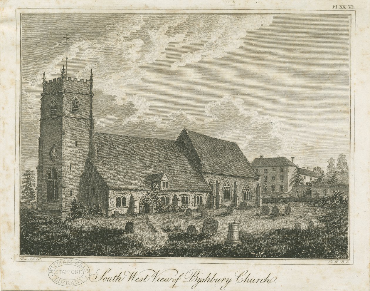 Bushbury Church: gravyr och [?1700-talet] av Stebbing Shaw