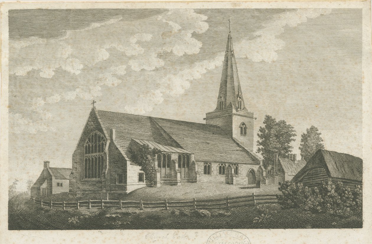 Church Eaton Church: gravyr, nd [c 1800] (tryck) av Stebbing Shaw