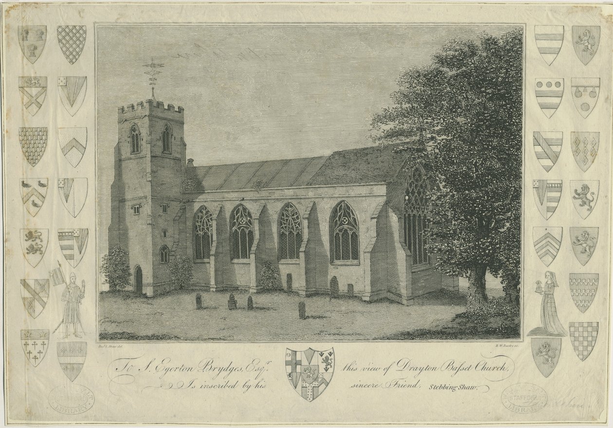 Drayton Bassett Church: gravyr, nd [1762-1802] (tryck) av Stebbing Shaw