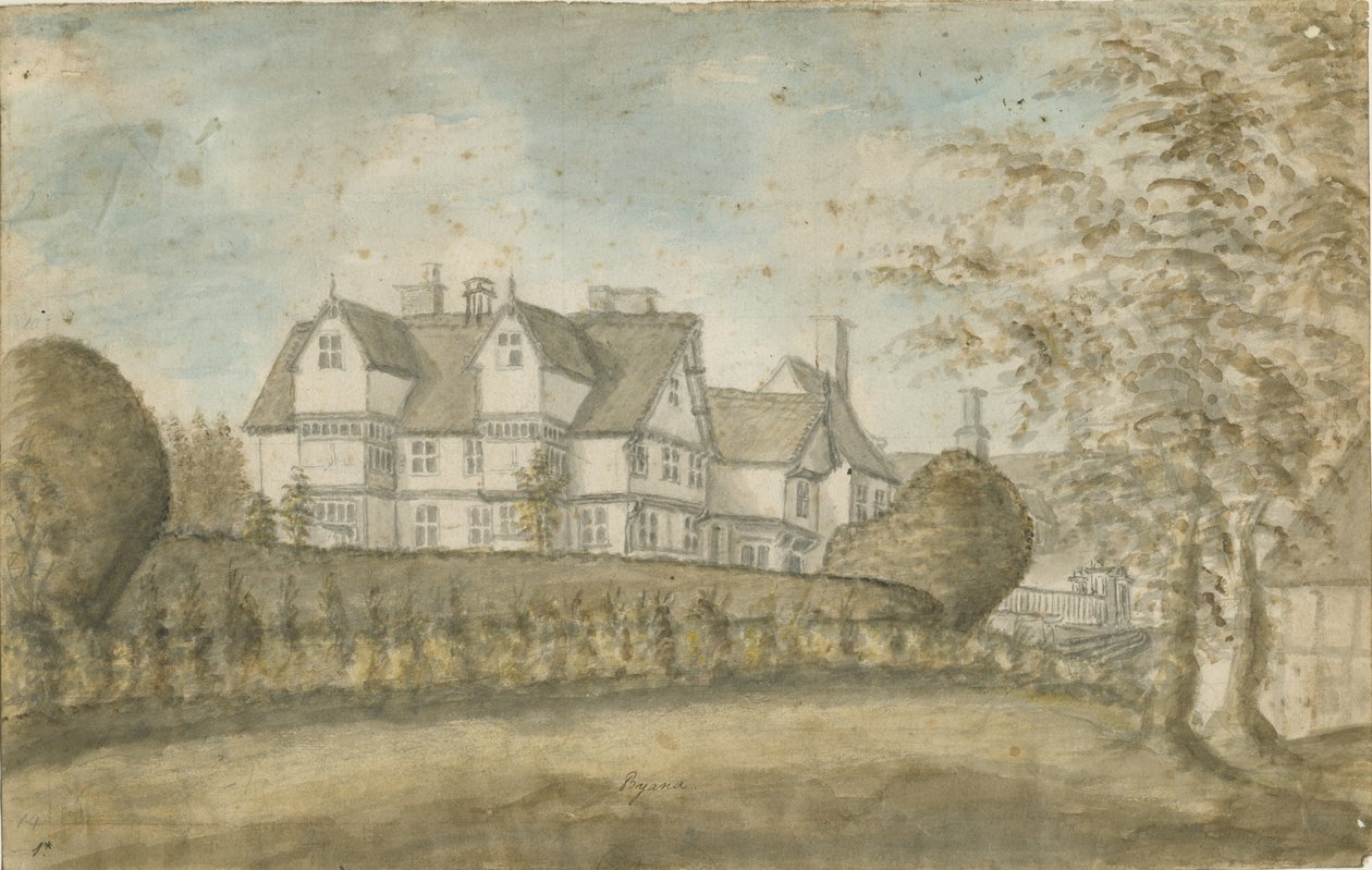 Eccleshall - Biana Hall: akvarellmålning, nd [1795] av Stebbing Shaw