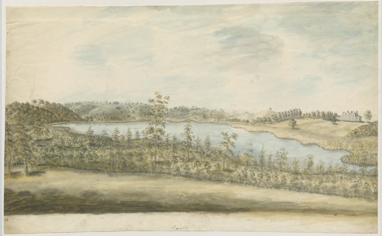 Forton - Aqualate Hall: akvarellmålning, nd [1762-1802] av Stebbing Shaw