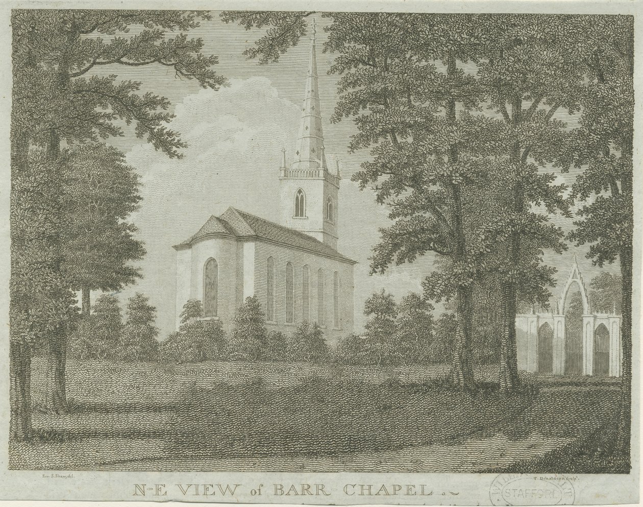Great Barr Chapel: gravyr, nd [1762-1802] av Stebbing Shaw