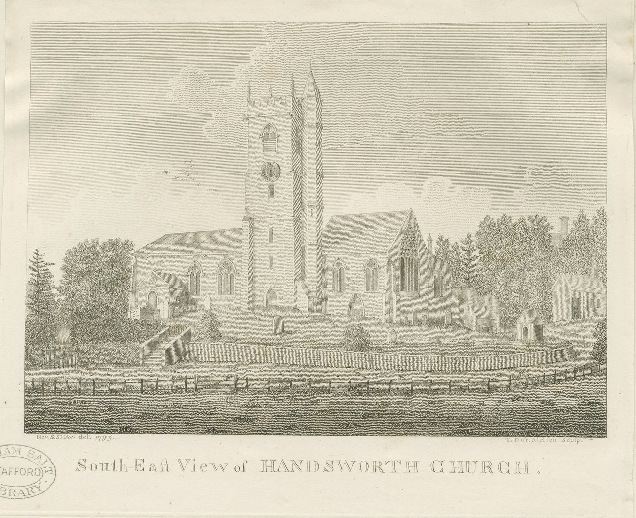 Handsworth Church: gravyr av Stebbing Shaw