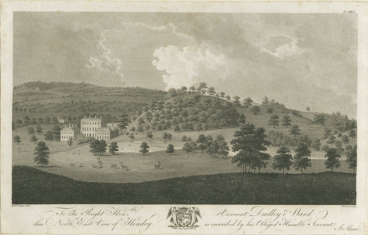 Himley Hall: gravyr, nd [1762-1798] av Stebbing Shaw