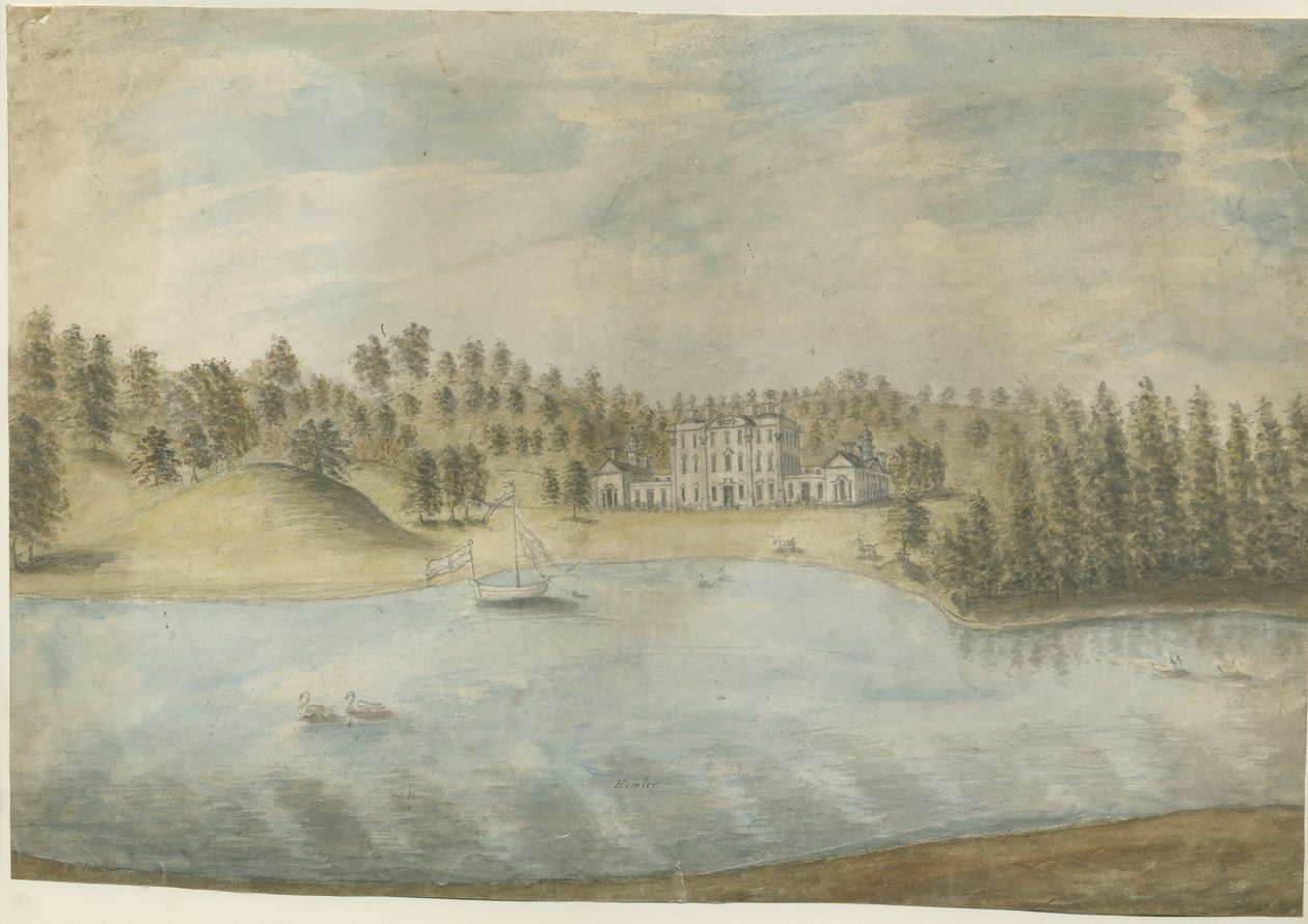 Himley Hall: akvarellmålning, nd [1762-1798] av Stebbing Shaw