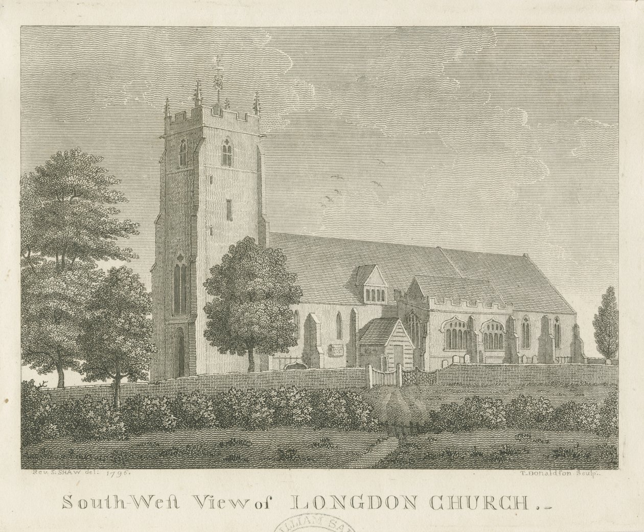 Longdon Church: gravyr av Stebbing Shaw