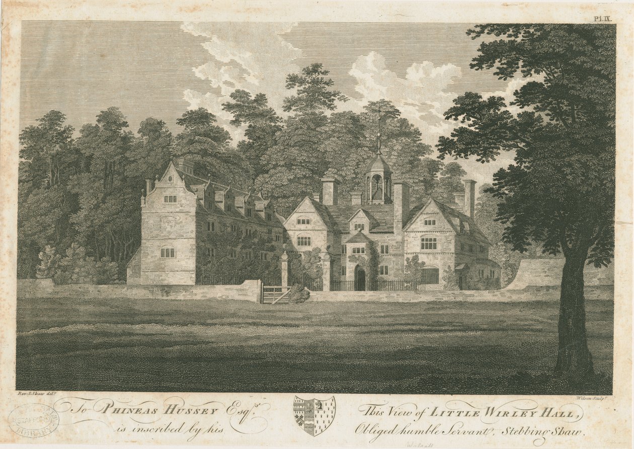 Norton Canes - Little Wyrley Hall: gravyr, nd [1762-1802] (tryck) av Stebbing Shaw