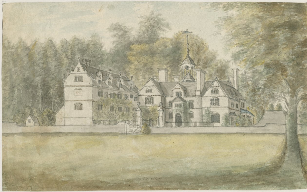 Norton Canes - Little Wyrley Hall: akvarellmålning, nd [1762-1802] av Stebbing Shaw