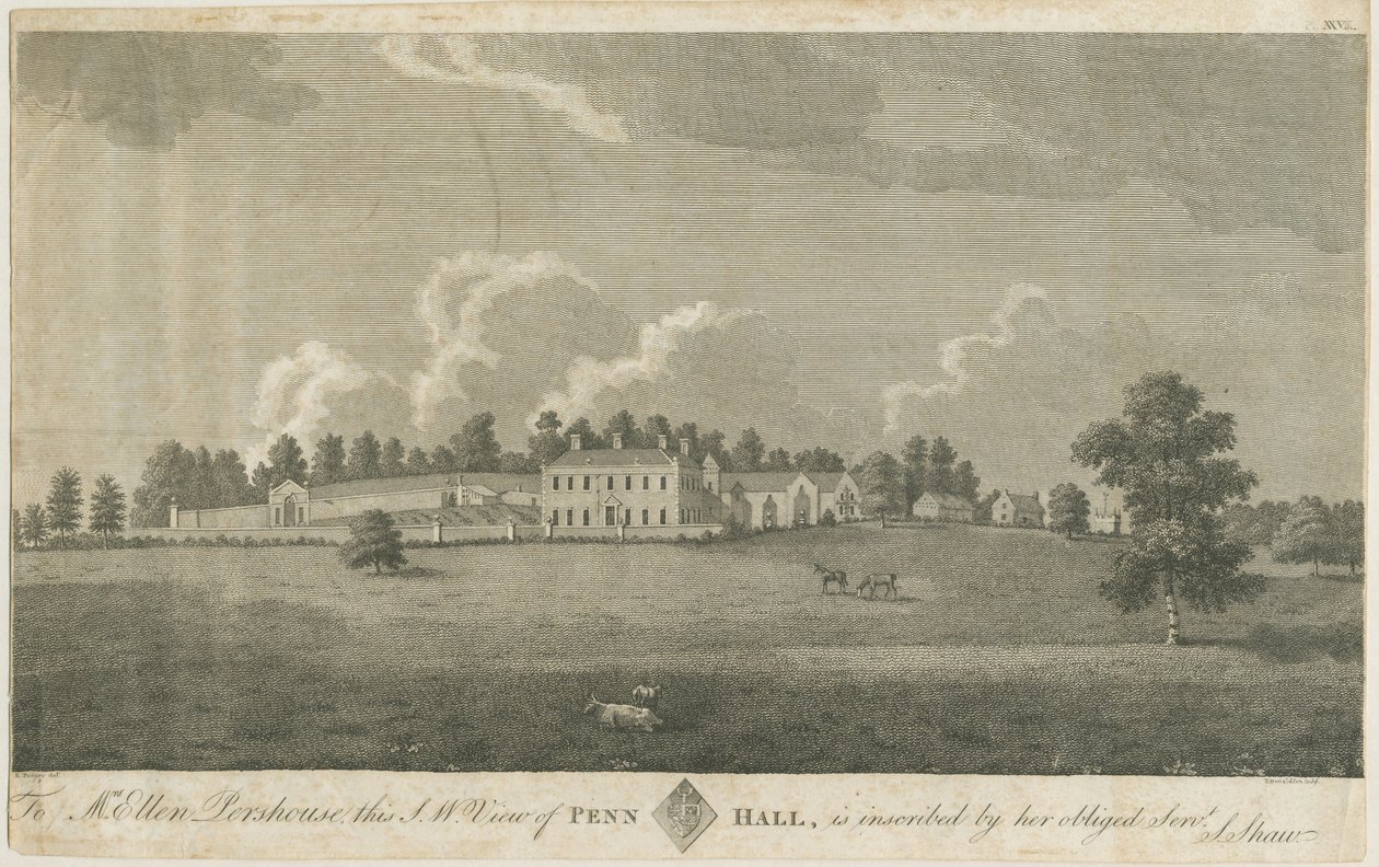 Penn Hall: gravyr, nd [slutet av 1700-talet] (tryck) av Stebbing Shaw