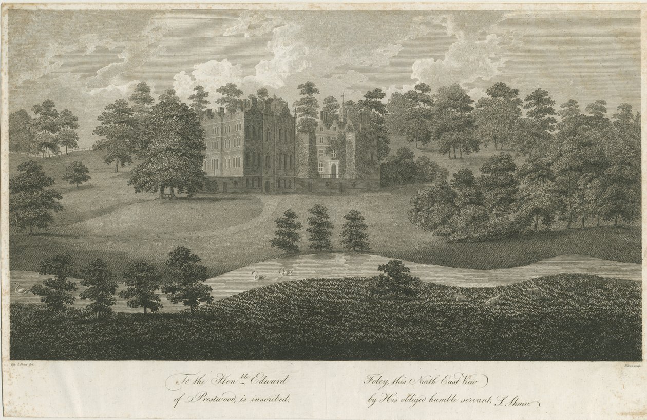 Prestwood Hall: gravyr, nd [1762-1802] (tryck) av Stebbing Shaw