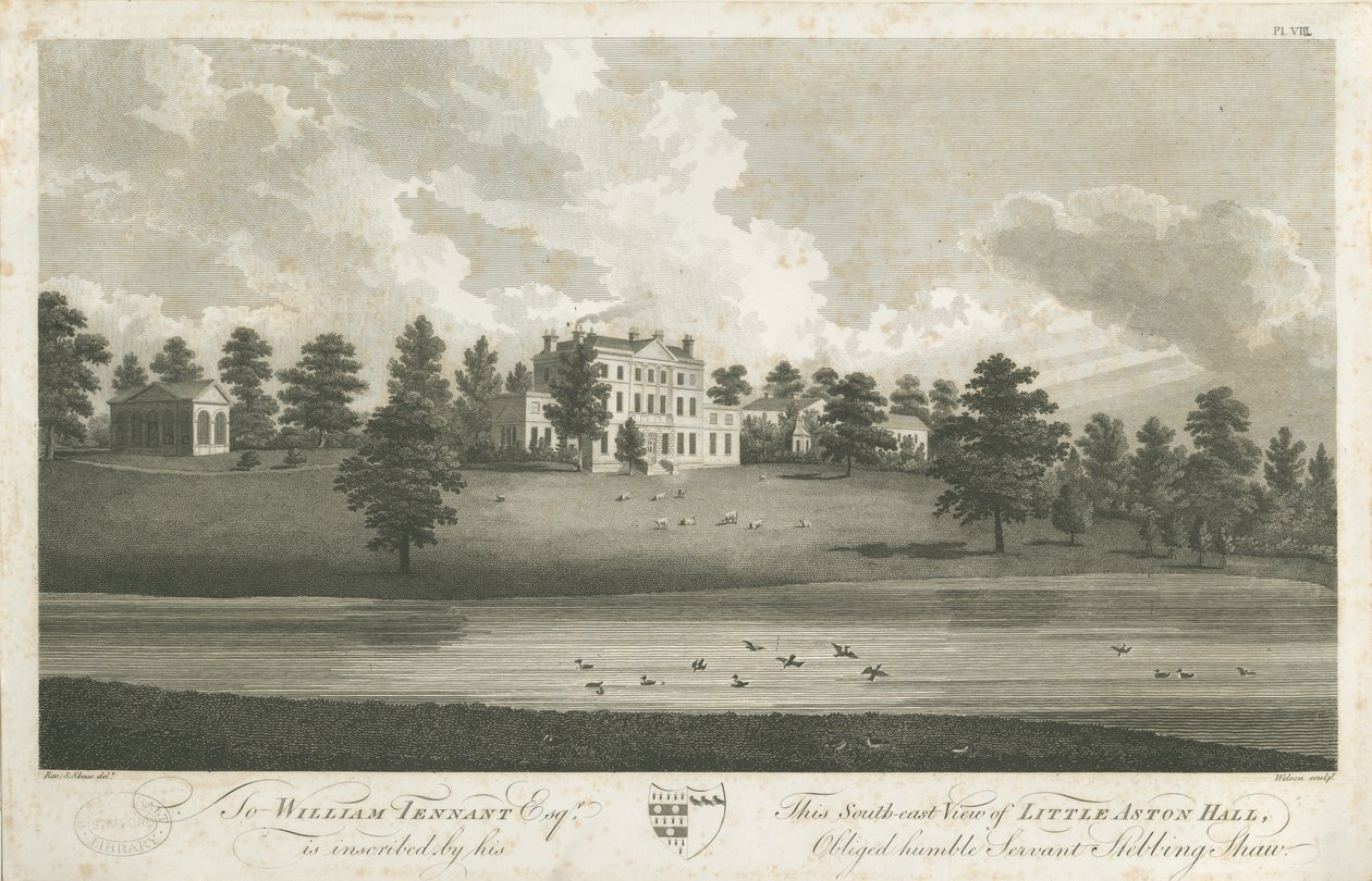 Shenstone - Little Aston Hall: gravyr, nd [1762-1798] (tryck) av Stebbing Shaw