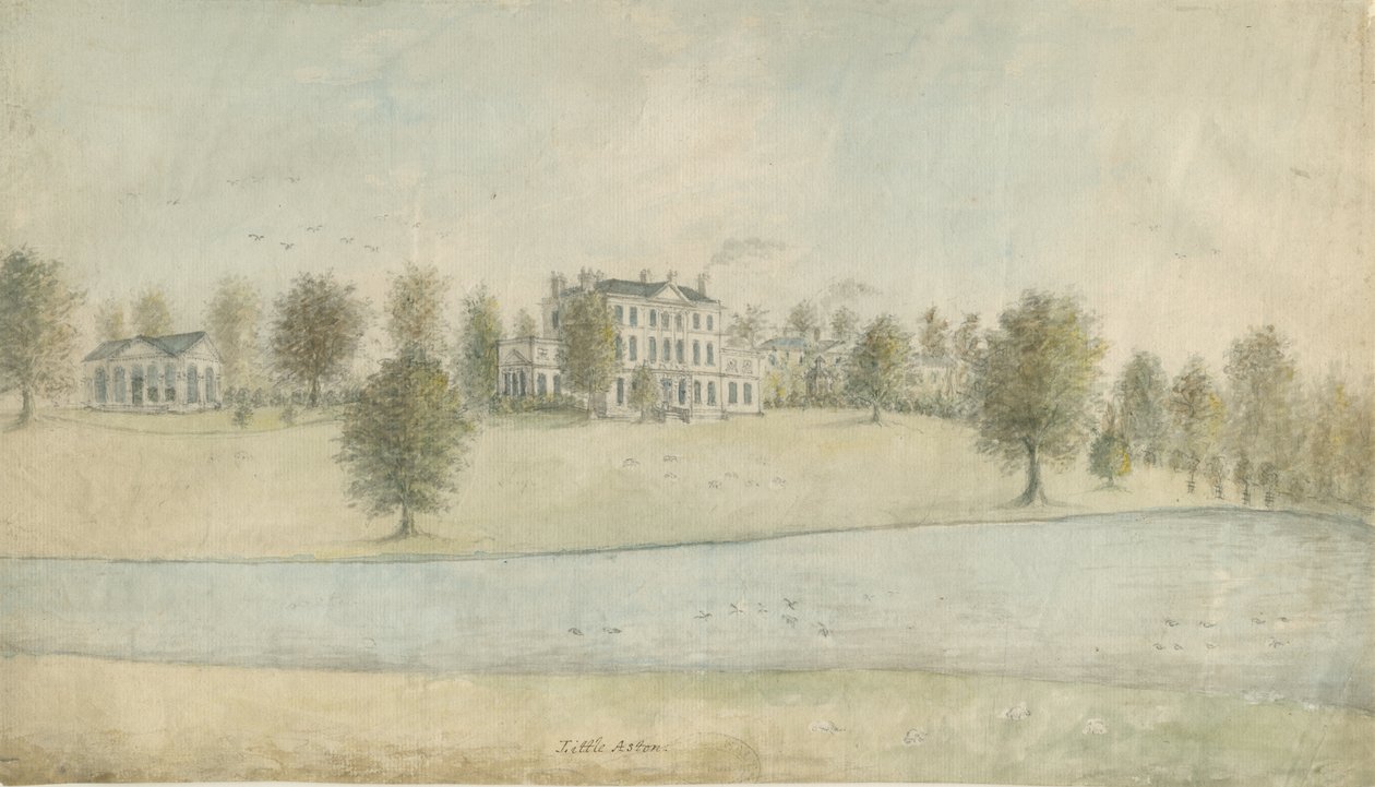 Shenstone - Little Aston Hall: akvarellmålning, nd [1762-1802] av Stebbing Shaw