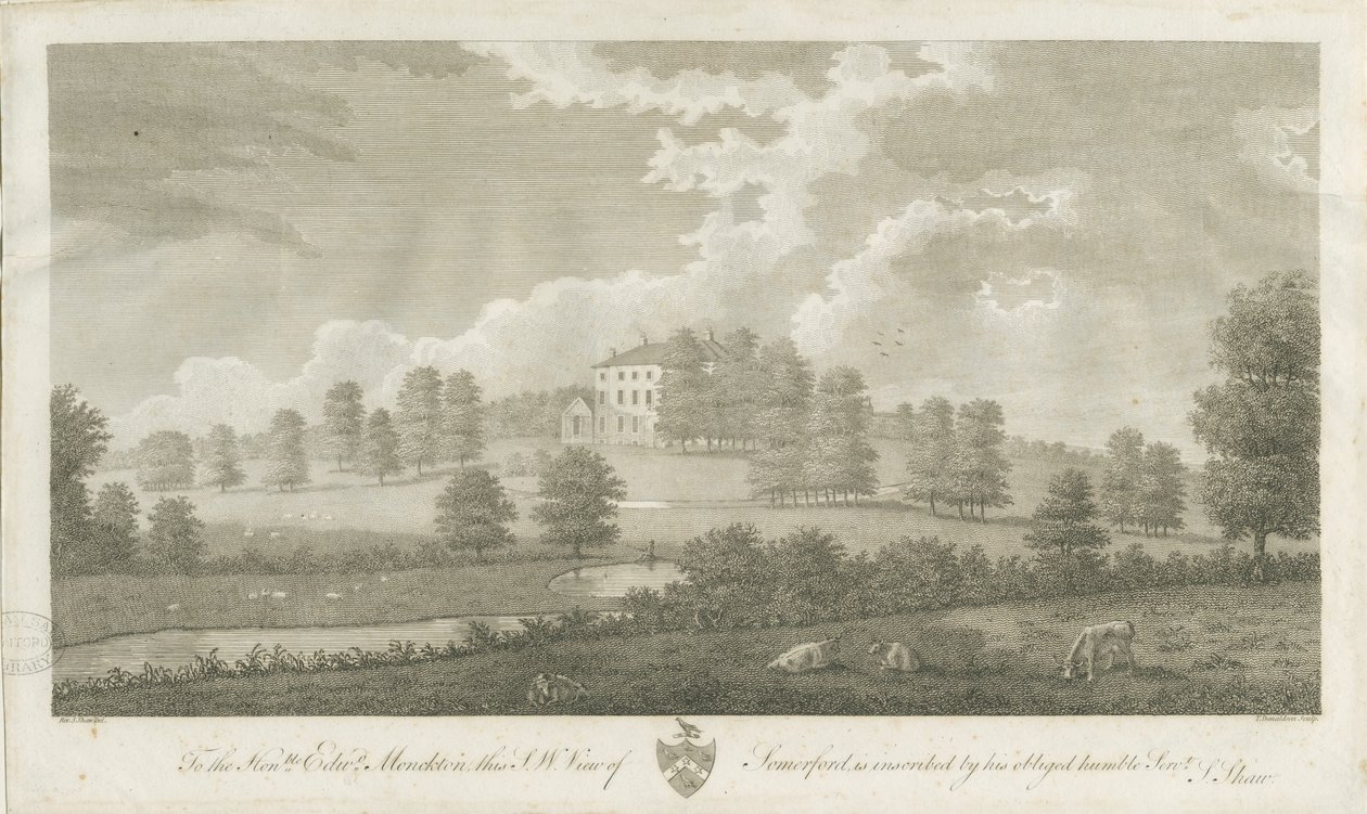 Somerford Hall: gravyr, nd [1762-1802] (tryck) av Stebbing Shaw