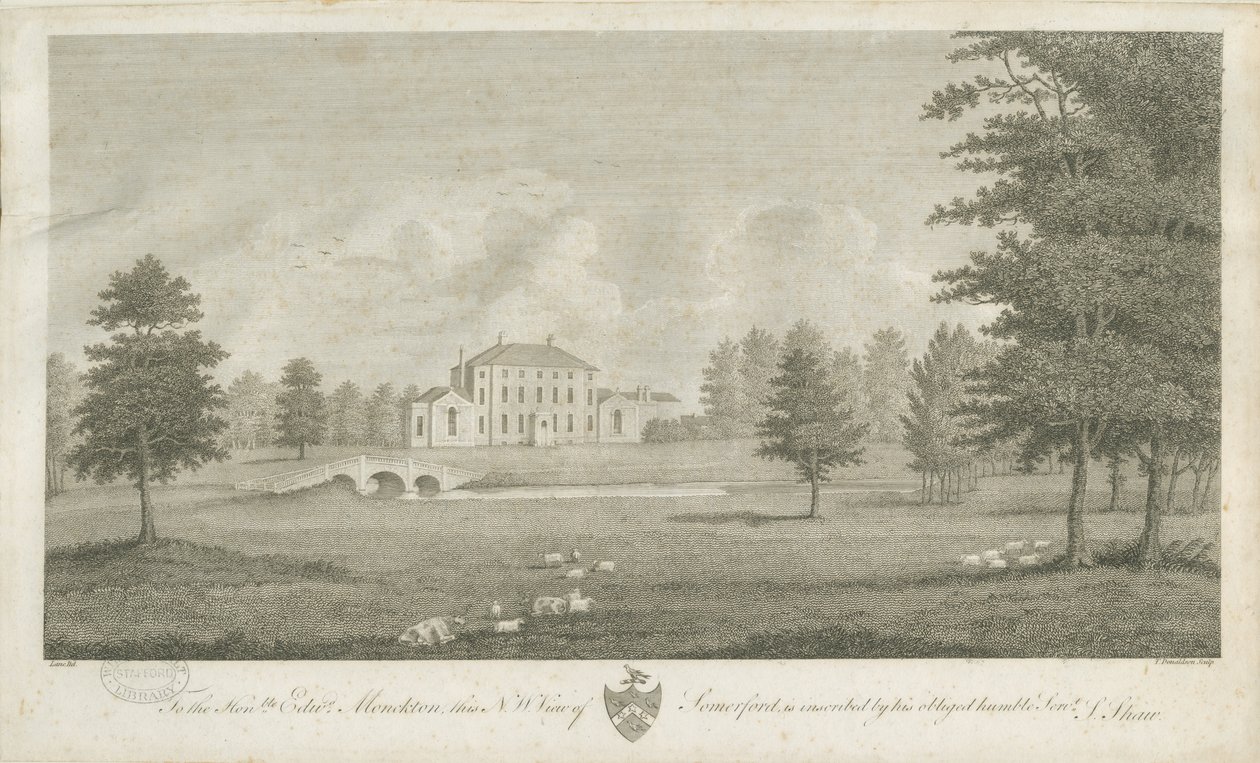 Somerford Hall: gravyr och [sent 1700-tal] (tryck) av Stebbing Shaw