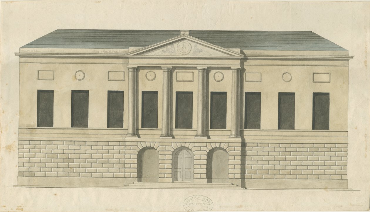 Stafford - County Gaol: akvarellmålning, nd [c 1794] (målning) av Stebbing Shaw