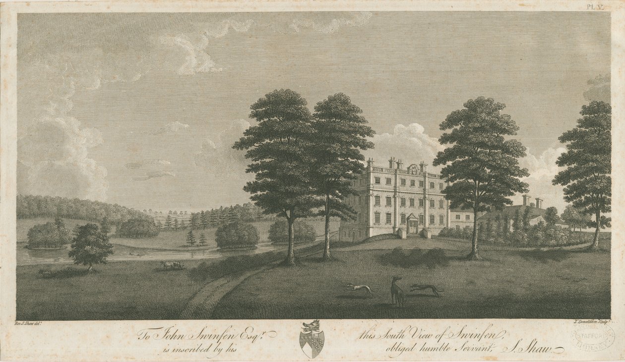 Swinfen Hall: engraving, nd [1762-1798] (print) av Stebbing Shaw