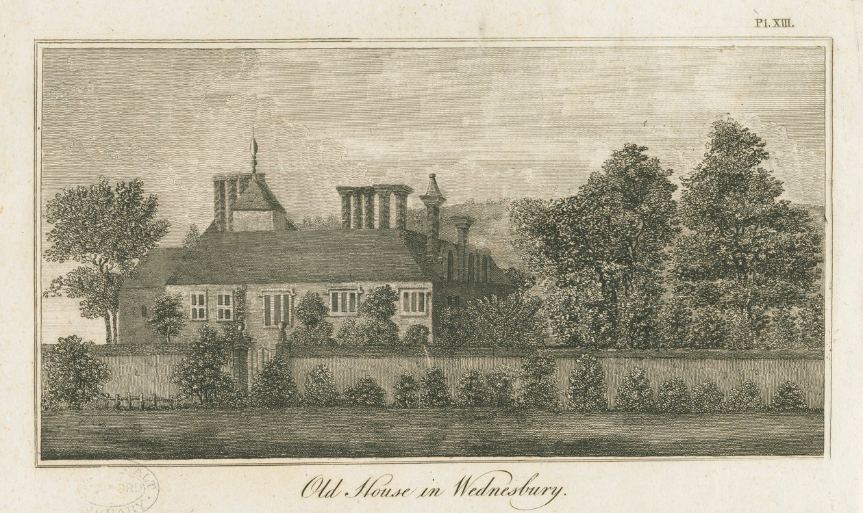 Wednesbury - Old House: gravyr, nd [1762-1802] (tryck) av Stebbing Shaw