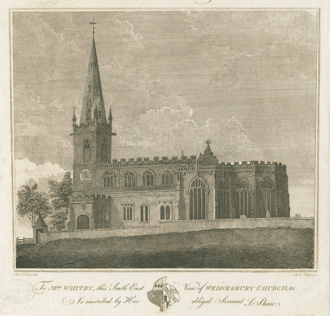 Wednesbury Church: gravyr, nd [1762-1802] av Stebbing Shaw