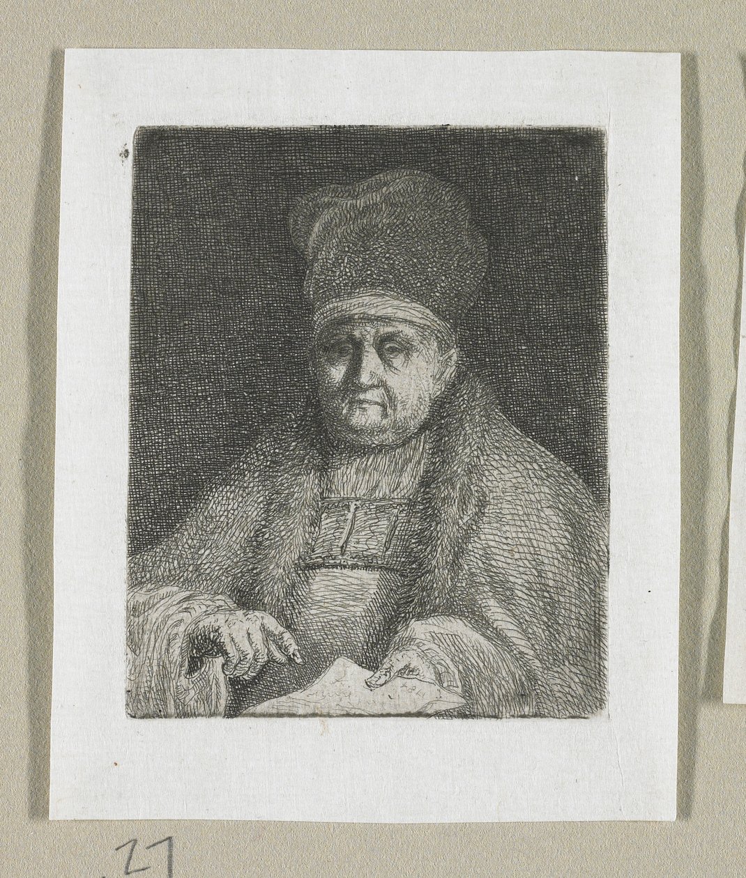 Halvlångt porträtt av en kyrklig dignitär av Stefan Juliusz Norblin de la Gourdaine