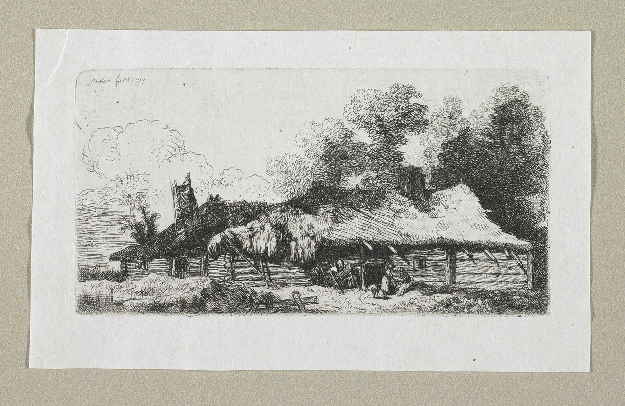 Landskap med polsk bondgård av Stefan Juliusz Norblin de la Gourdaine