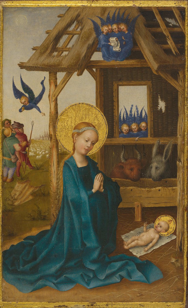 Geburt Christi (Rückseite: Kreuzigung Christi) av Stefan Lochner