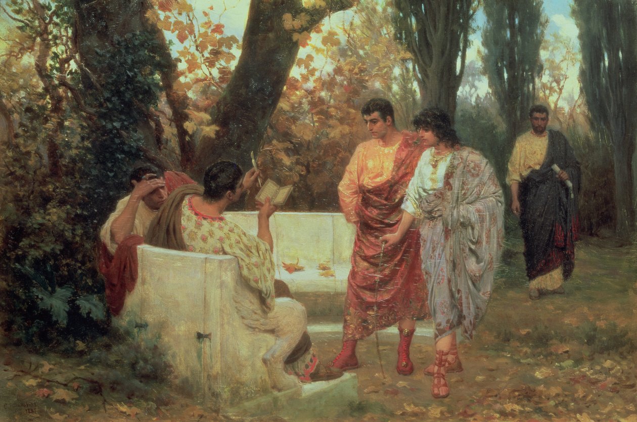 Romersk poet Catullus läser sin dikt av Stefan Vladislavovich Bakalowicz
