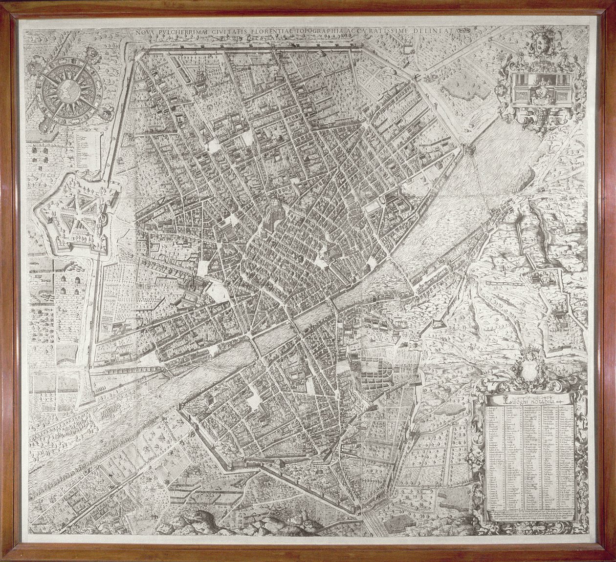 Karta över Florens, 1584 av Stefano Bonsignori