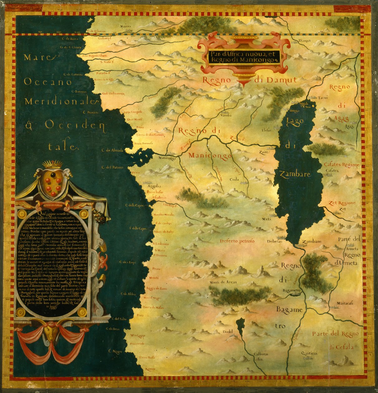 Gabon, Angola and Congo av Stefano Bonsignori 1589