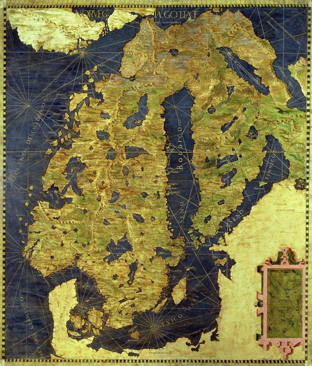 Karta över 1500-talets Skandinavien, från 
