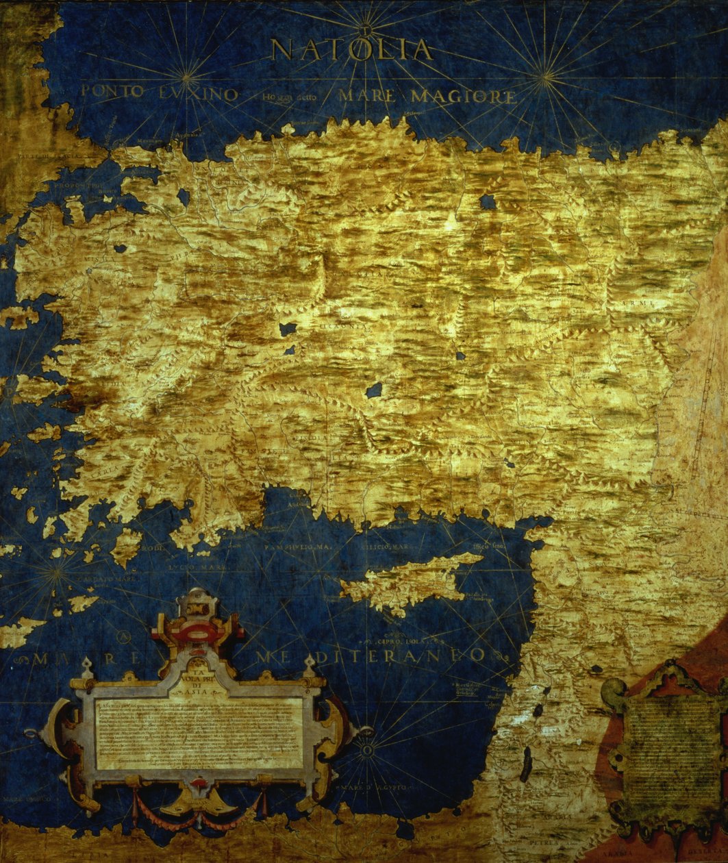 Karta över 1500-talets Turkiet, från "Sala delle Carte Geografiche" (sal med geografiska kartor) 1575 av Stefano Bonsignori