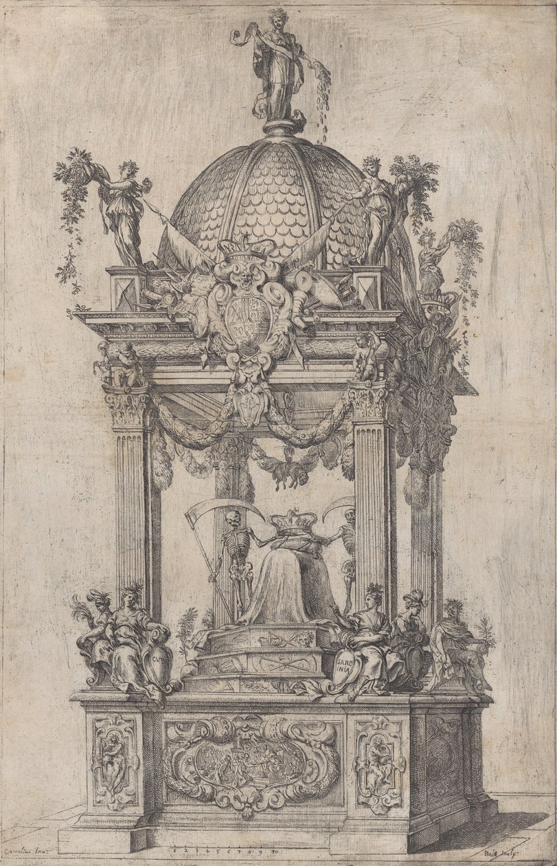 Filip IV av Spaniens katafalk, ca. 1665 av Stefano Camogli