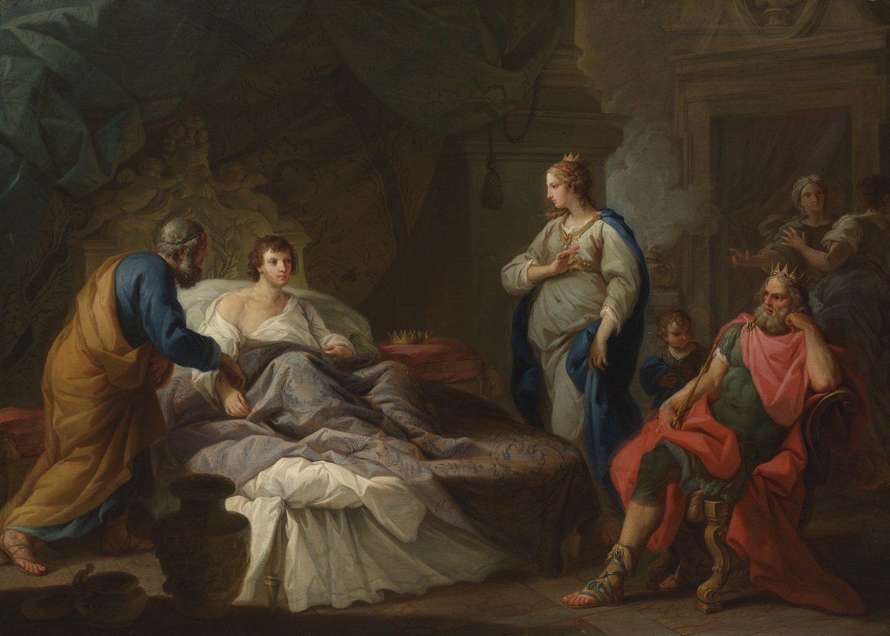 Antiochus längtar efter Stratonice, ca 1740 (olja på duk) av Stefano Pozzi