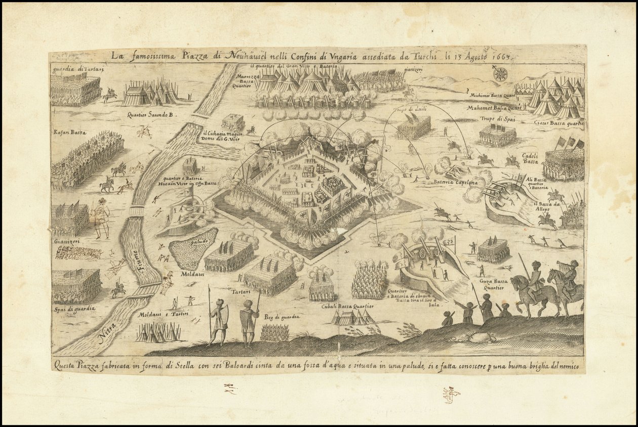 Det berömda torget i Neuhausel vid Ungerns gränser belägrades av turkarna den 13 augusti 1663 av Stefano Scolari