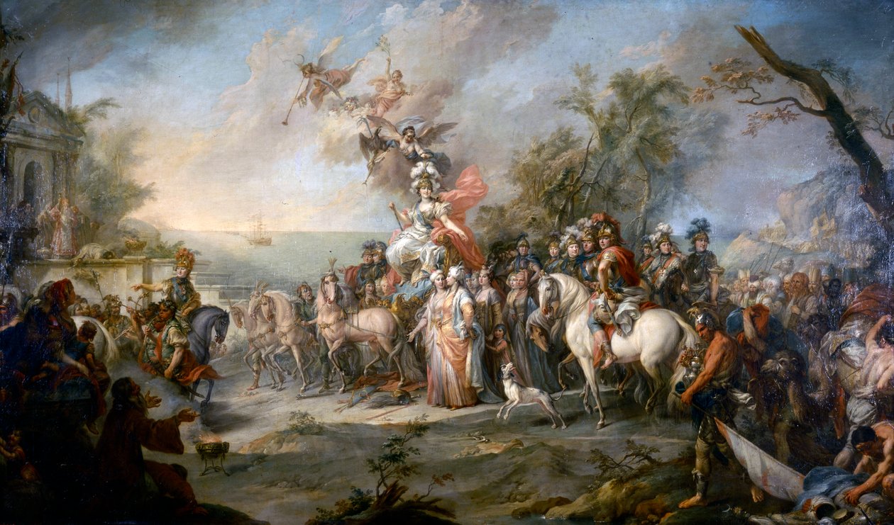 Allegori om Katarina den storas seger över turkarna och tatarerna, 1772 av Stefano Torelli