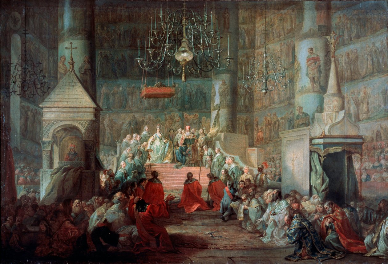 Kröningen av kejsarinnan Katarina II av Ryssland den 12 september 1762, 1777. av Stefano Torelli