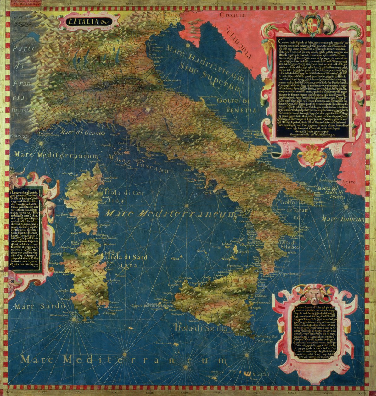 Karta över 1500-talets Italien, från 