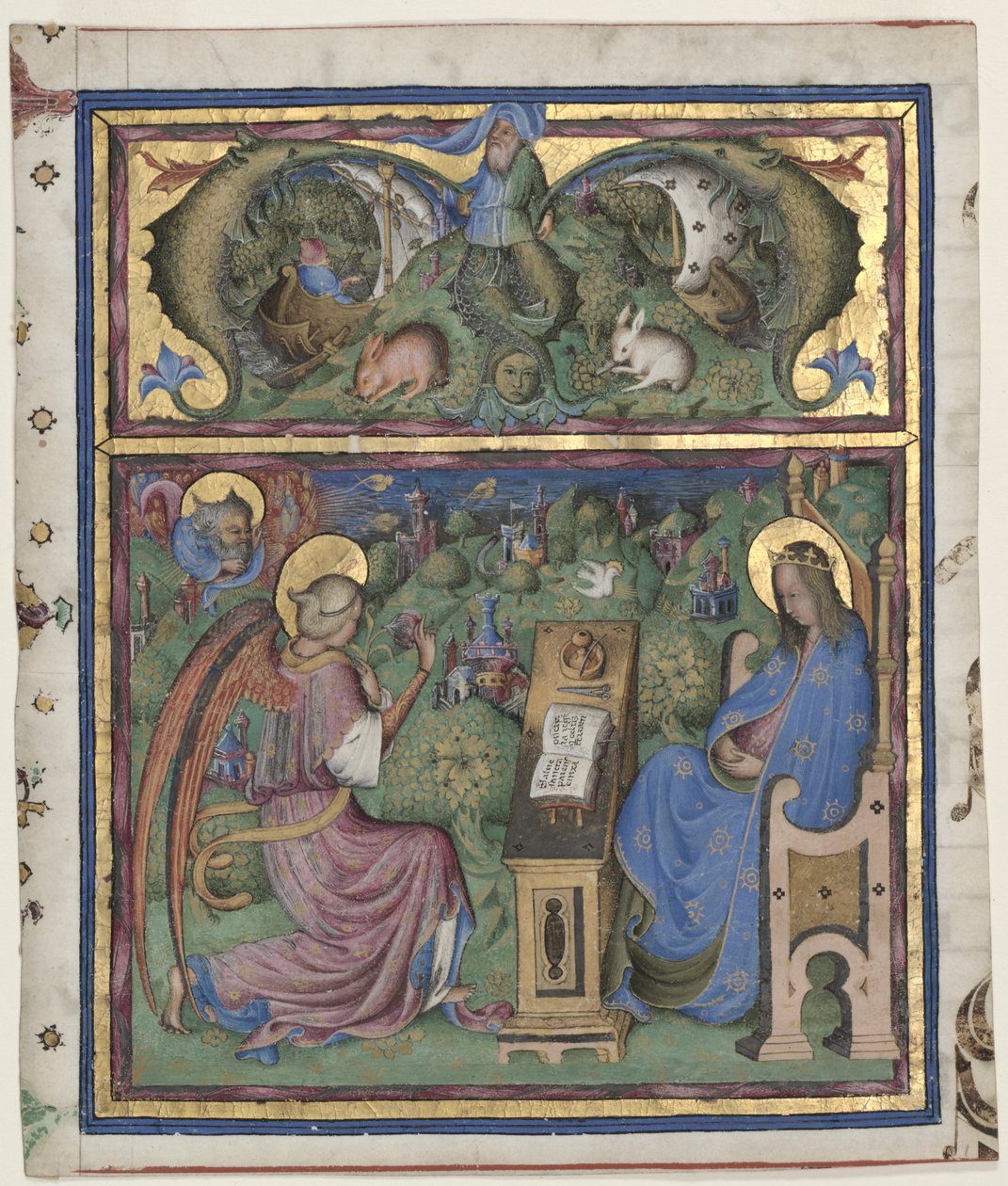 Initial M[issus est] Utskuren ur en Antiphonary: The Annunciation av Stefano da Verona