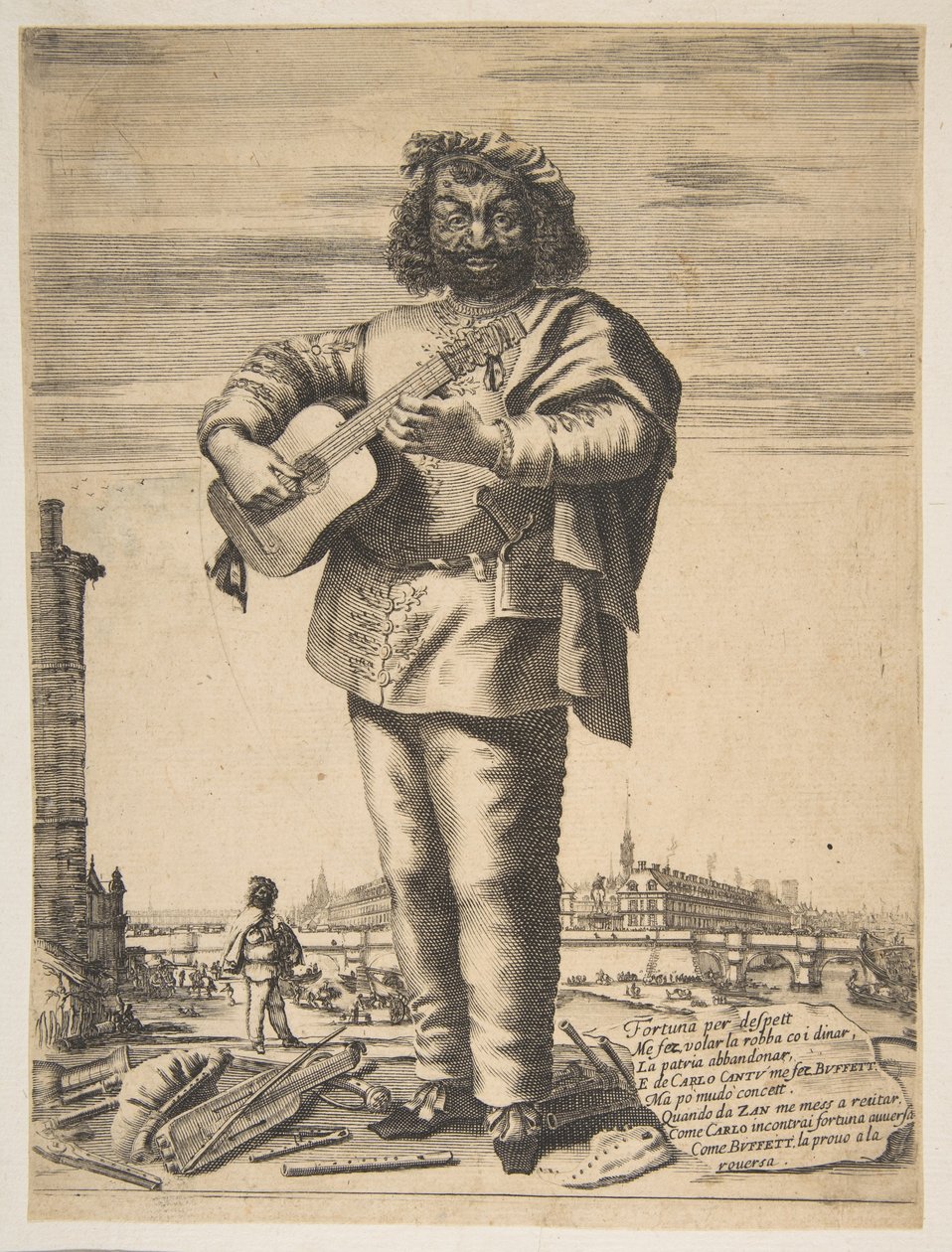 Carlo Cantu kallad Buffetto, 1646. Skapare: Stefano della Bella, Jean Couvay. av Stefano della Bella, Jean Couvay