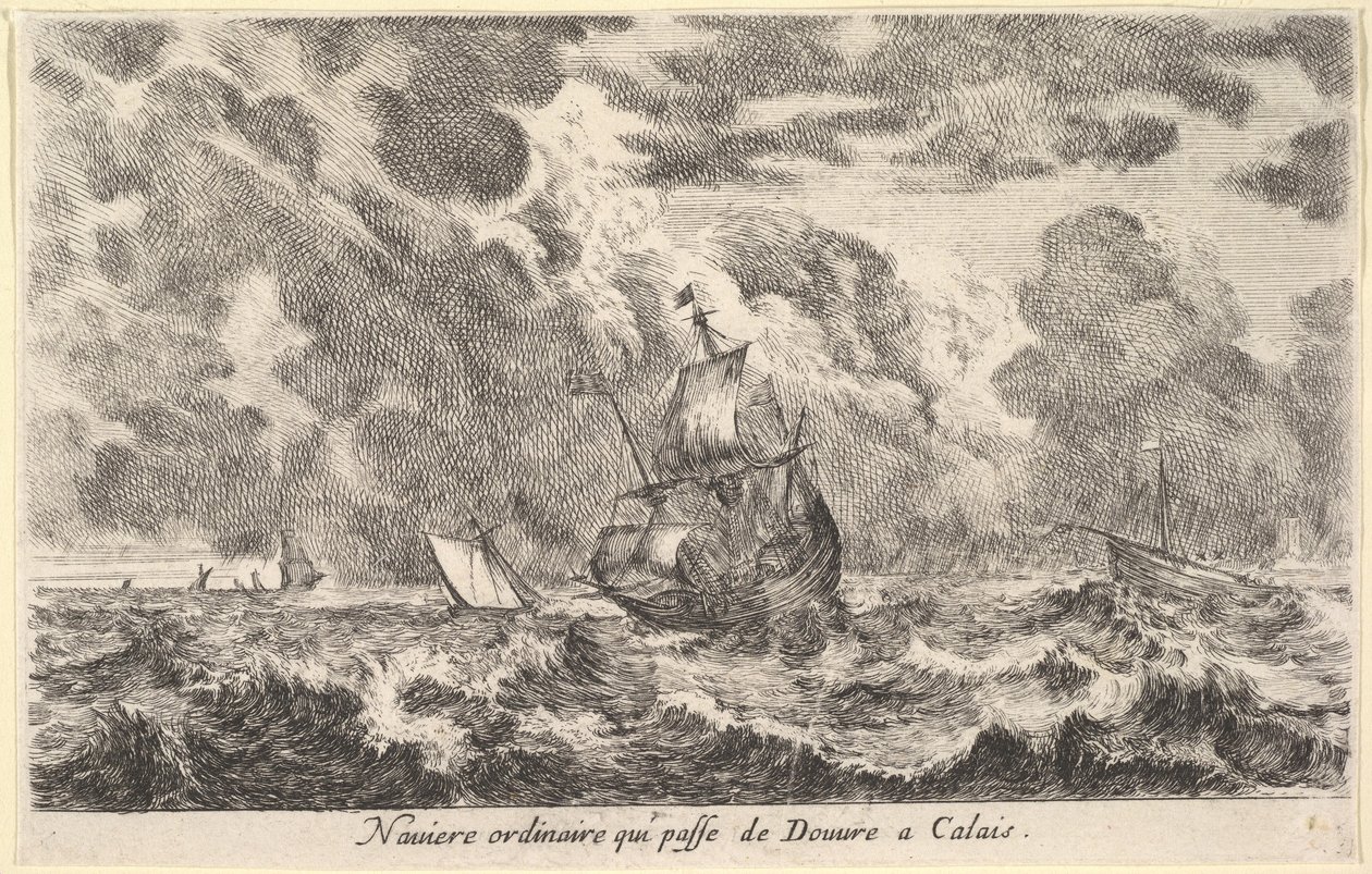Ett vanligt fartyg på väg mellan Dover och Calais av Stefano della Bella