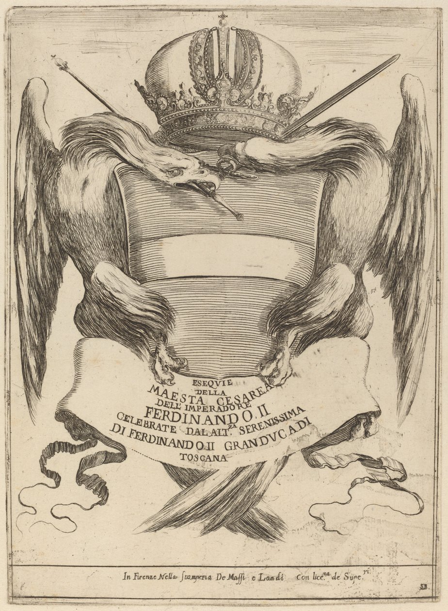 Vapen med en dedikation till storhertig Ferdinand II. av Stefano della Bella