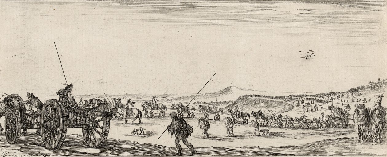 Andra Conduite de Canons, (etsning på lagt papper) av Stefano della Bella