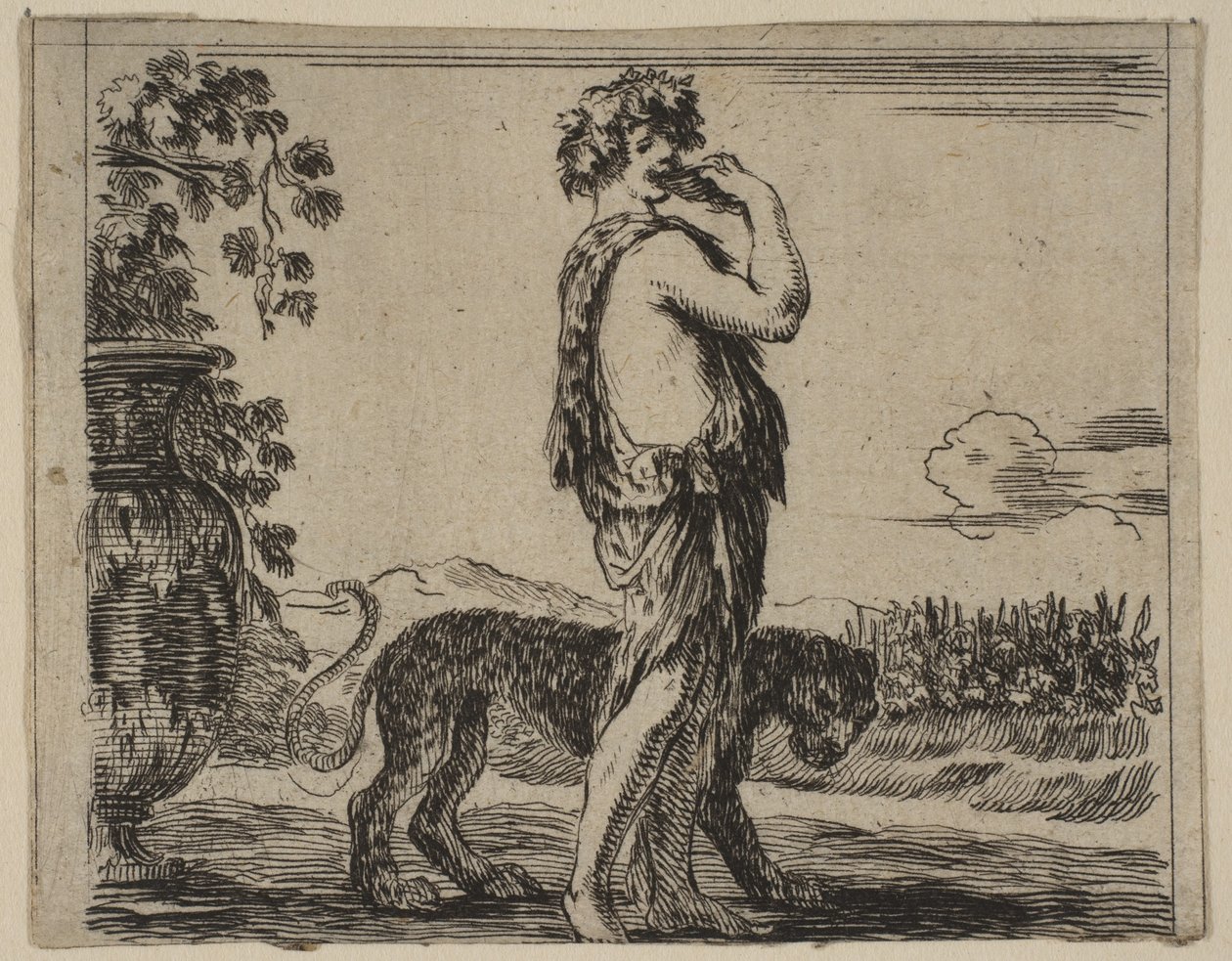 Bacchus, från Game of Mythology Jeu de la Mythologie, 1644. av Stefano della Bella