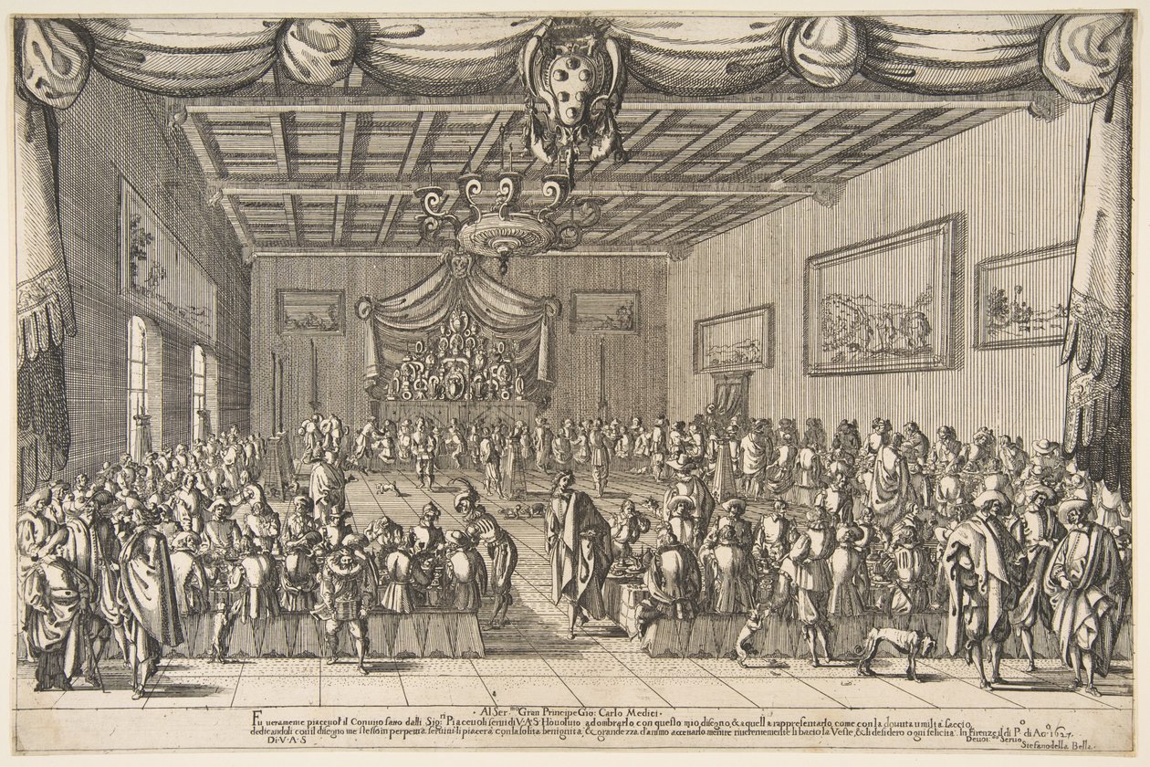 De trevligas bankett, 1627. av Stefano della Bella