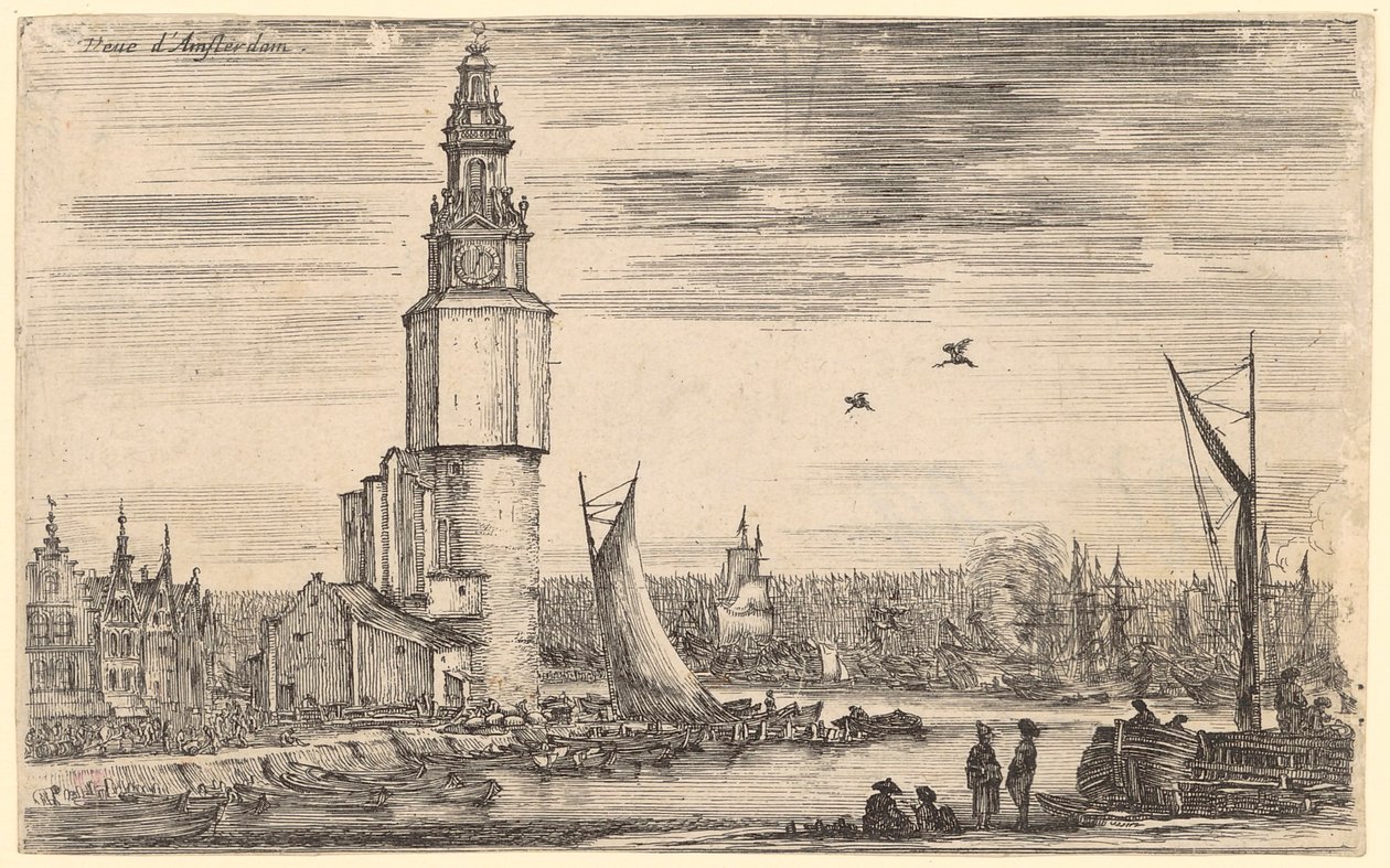 Utsikt över Amsterdam av Stefano della Bella