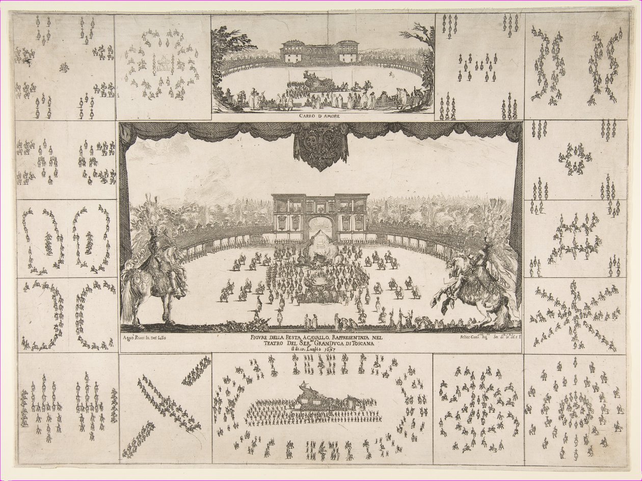 Karusell i Florens för storhertigen Ferdinand II:s bröllop, 1637. av Stefano della Bella