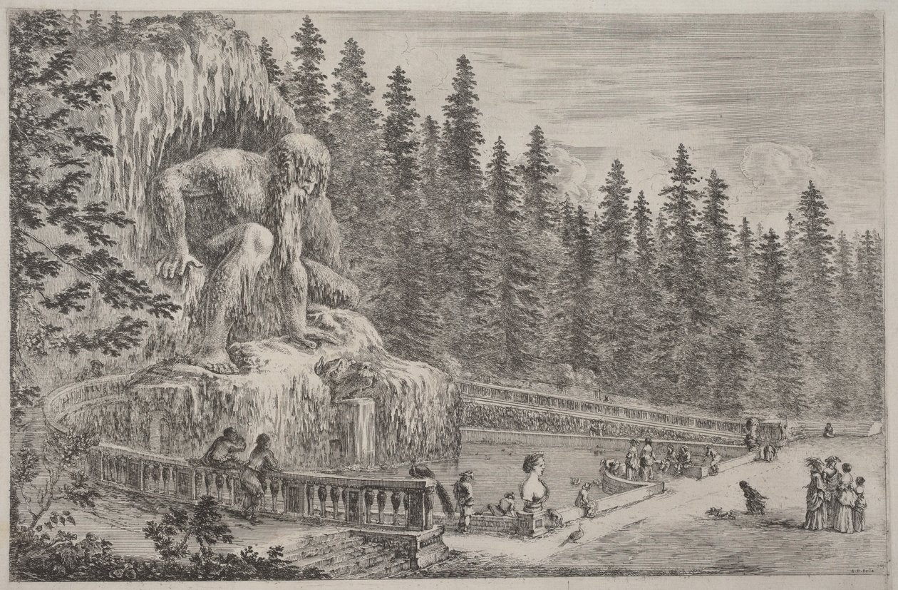 Kolossal staty av Apenninerna av Stefano della Bella